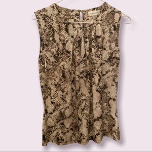 Calvin Klein brown black and white blouse